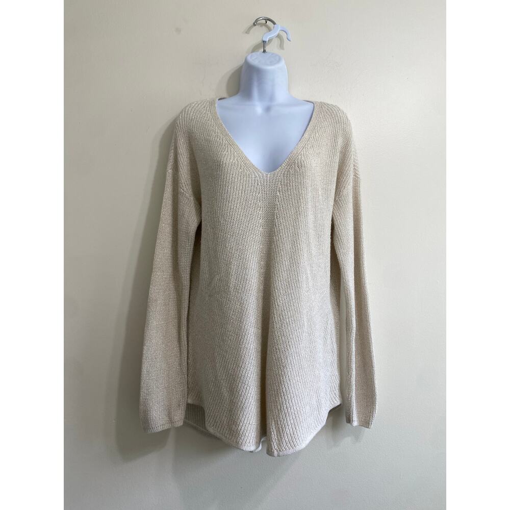 Ana Cream Sweater with Gold Shimmer‎ - Women's Large